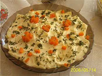 Сытный салат из курицы с грибами