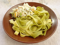 Тальятелле с яично-овощным соусом