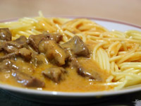 Телятина в сметанном соусе