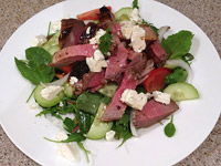 Зелёный салат с бараниной