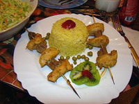 Куриный шашлык с бананом