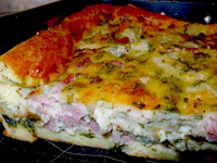 Гужере с ветчиной и ананасами