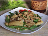 Макароны с грибами