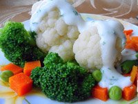 Овощи с йогуртом