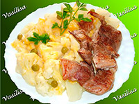 Жареное мясо с цветной капустой