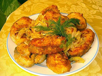 Щука жареная