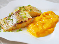 Рыба с тыквенным пюре