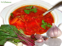 Свекольник с ботвой и баклажанами