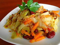 Капуста с фасолью