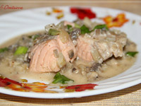 Рыба с грибами в йогурте