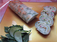 Блинный «крабовый» рулетик