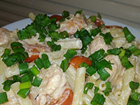 Паста с креветками и сёмгой