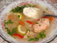 Суп из сёмги с лимоном