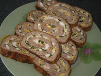 Мясной рулет с грибами