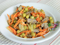 Салат с куриными сердечками