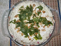 Овощной торт с грецкими орехами