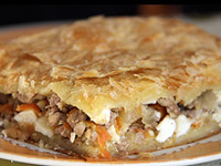 Слоёный пирог с мясом