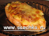 Медальон семги под овощами