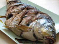 Карп с грибами