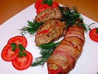 Баклажаны в беконе