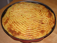 Картофельная запеканка с фаршем и лисичками