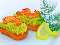 Праздничные бутерброды с креветками