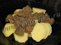 Куриная печёнка с грибами