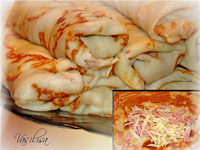 Блины с ветчиной и сыром