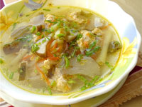 Похлебка грибная на мясном бульоне