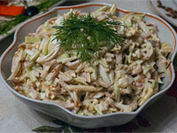 Салат с кальмарами