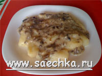 Постные картофельные клецки с грибами
