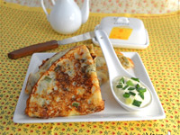 Сырные блины с зеленью