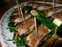 Канапе из селёдки с яблоками