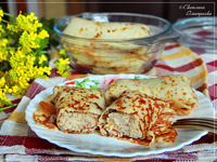 Блины с куриным фаршем