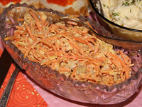 Салат с шампиньонами и корейской морковью